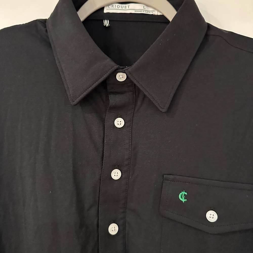 Criquet Men's Black Button Down Shirt